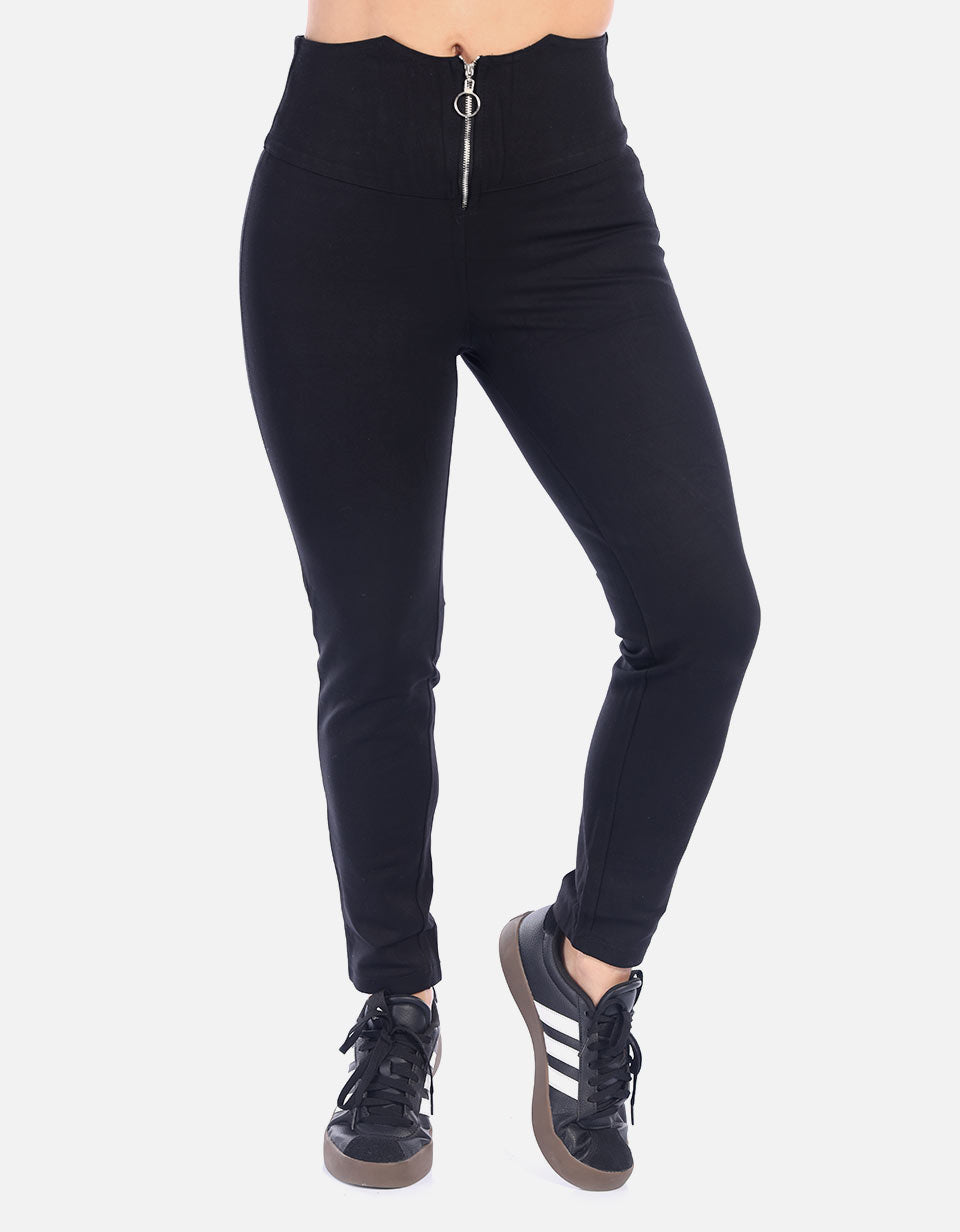 Pantalón negro para Mujer con pretina alta