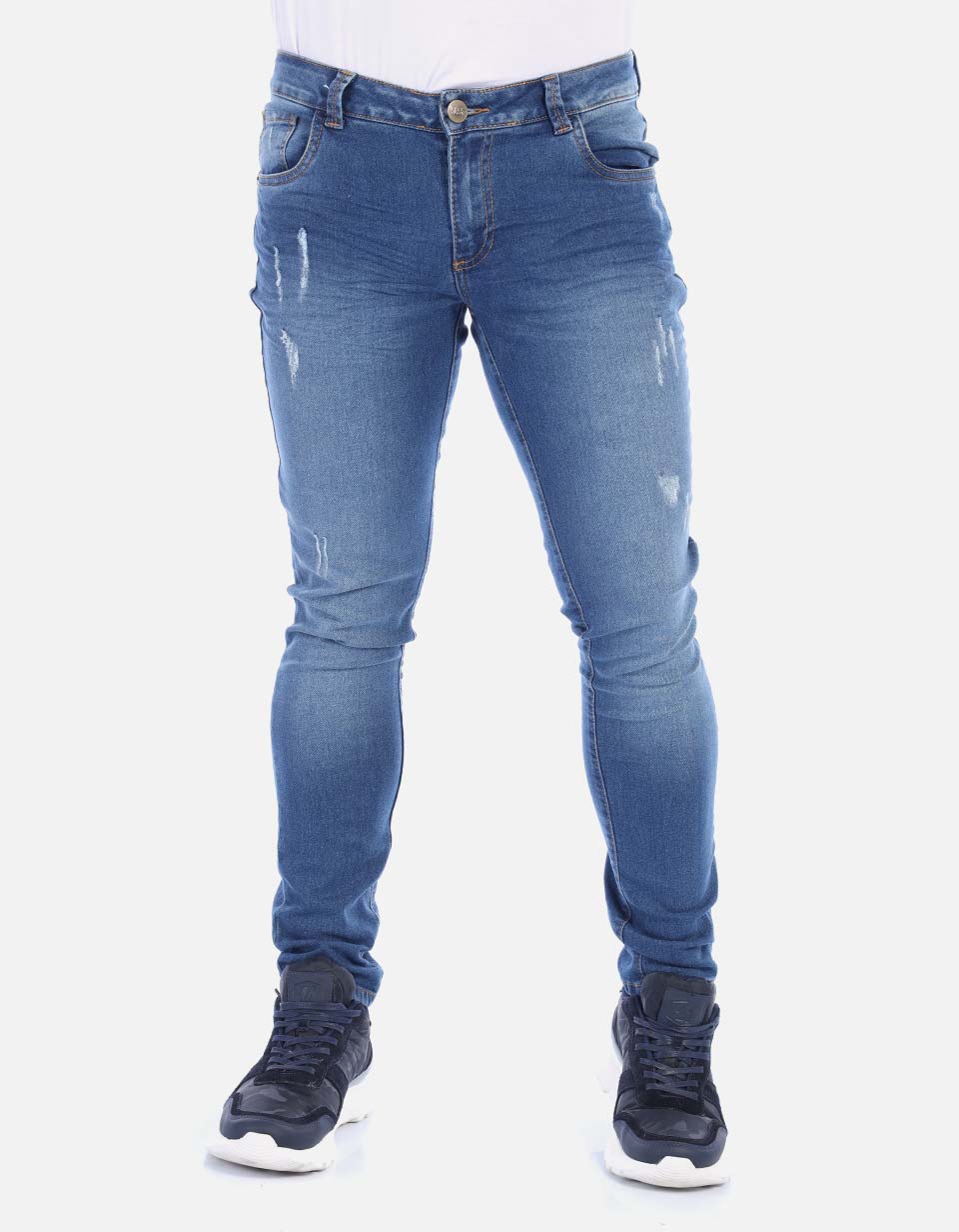 Jean Skinny con desgastes para hombre