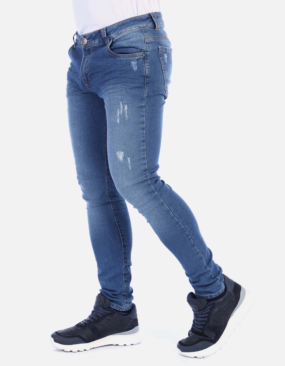 Jean Skinny con desgastes para hombre