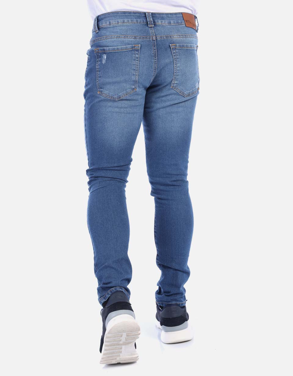 Jean Skinny con desgastes para hombre