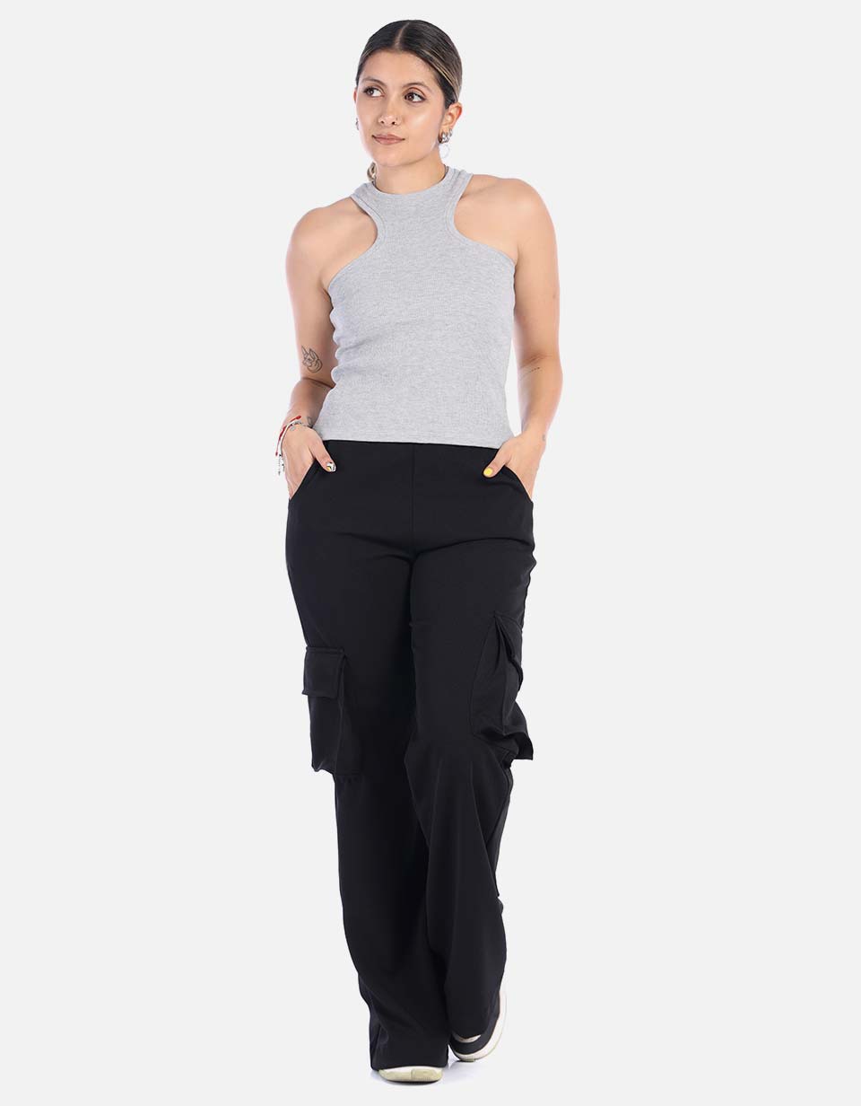 Pantalón cargo wide leg para mujer