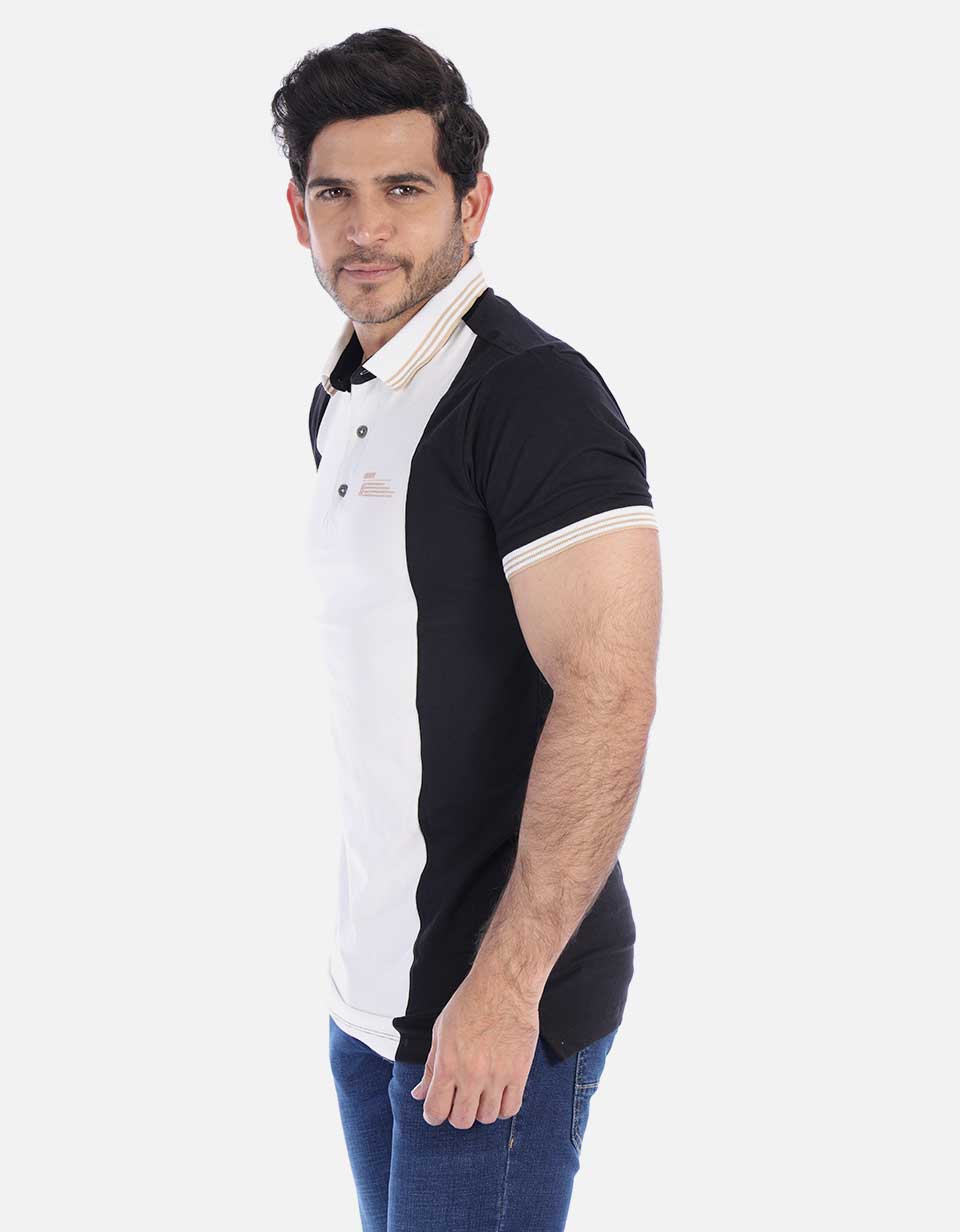 camiseta polo para hombre en bloque