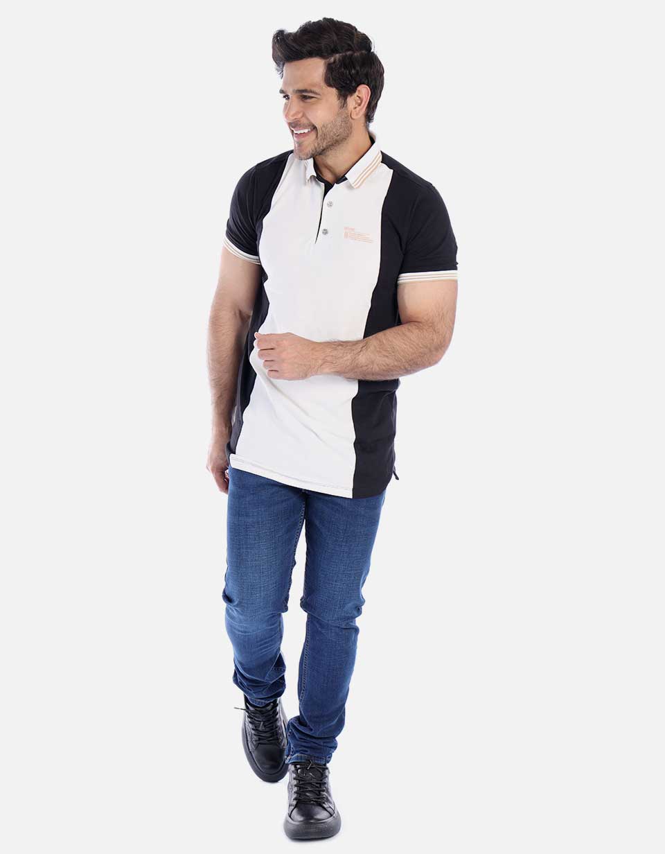 camiseta polo para hombre en bloque