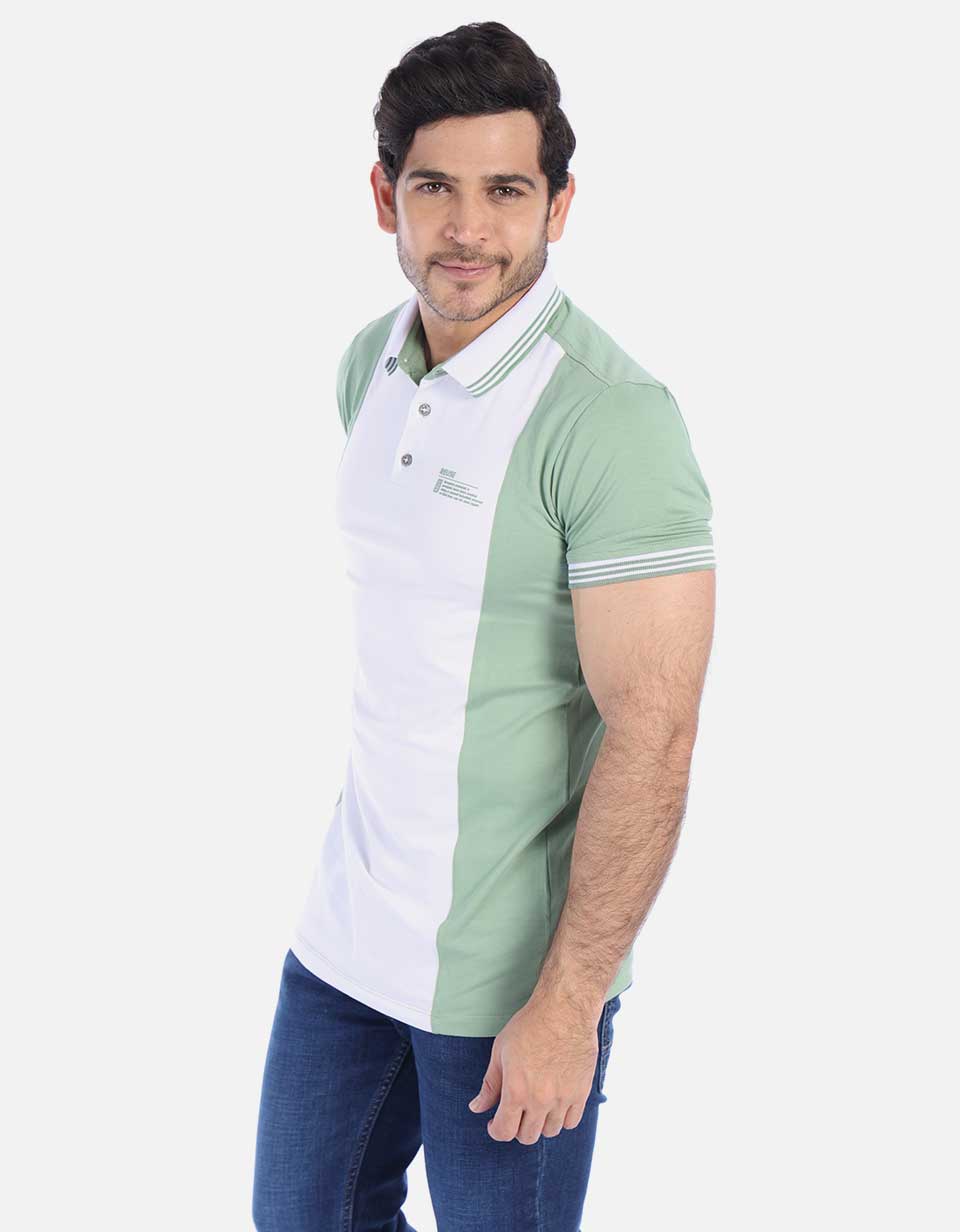 camiseta polo para hombre en bloque