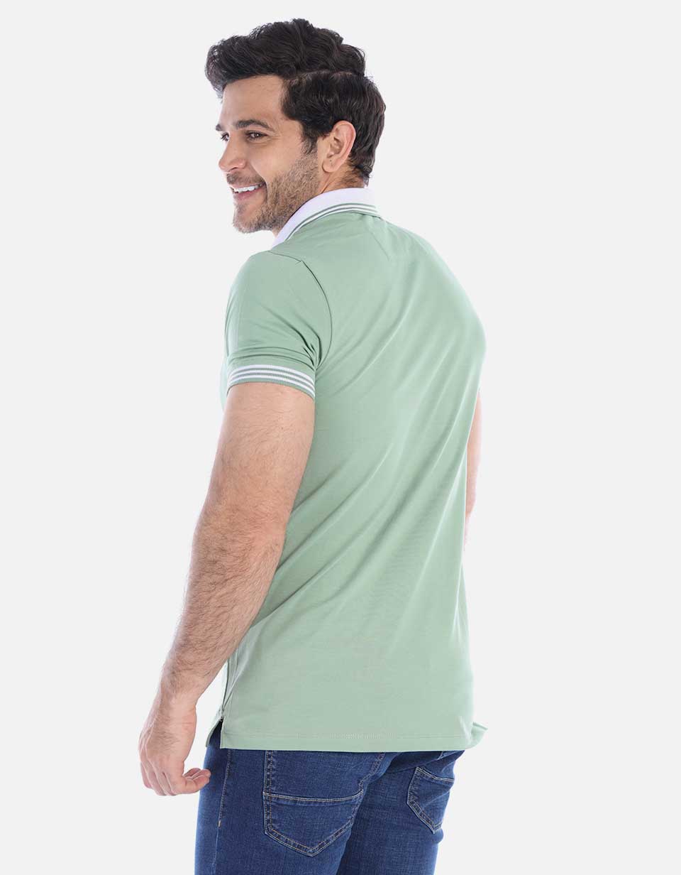 camiseta polo para hombre en bloque