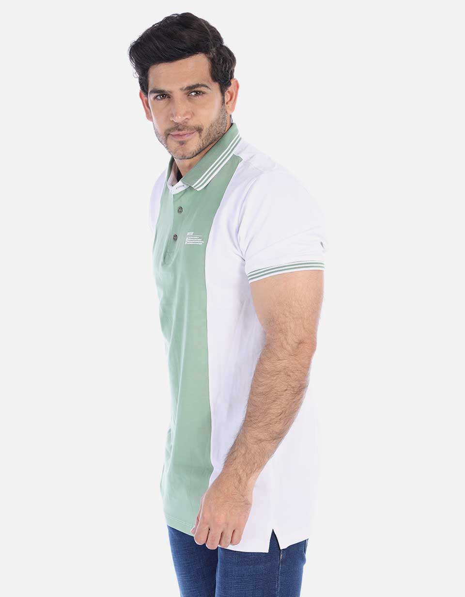 camiseta polo para hombre en bloque