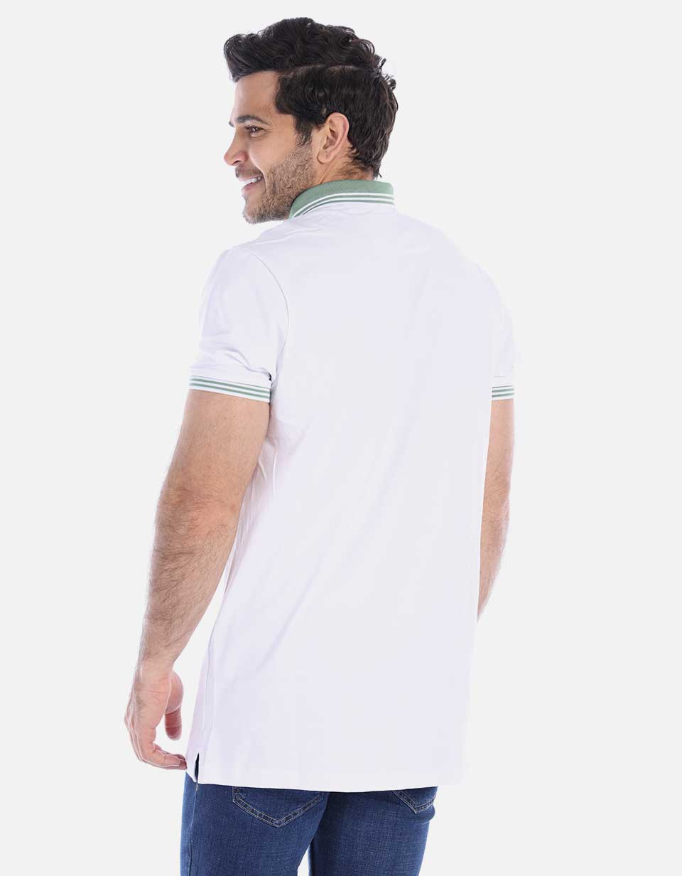 camiseta polo para hombre en bloque