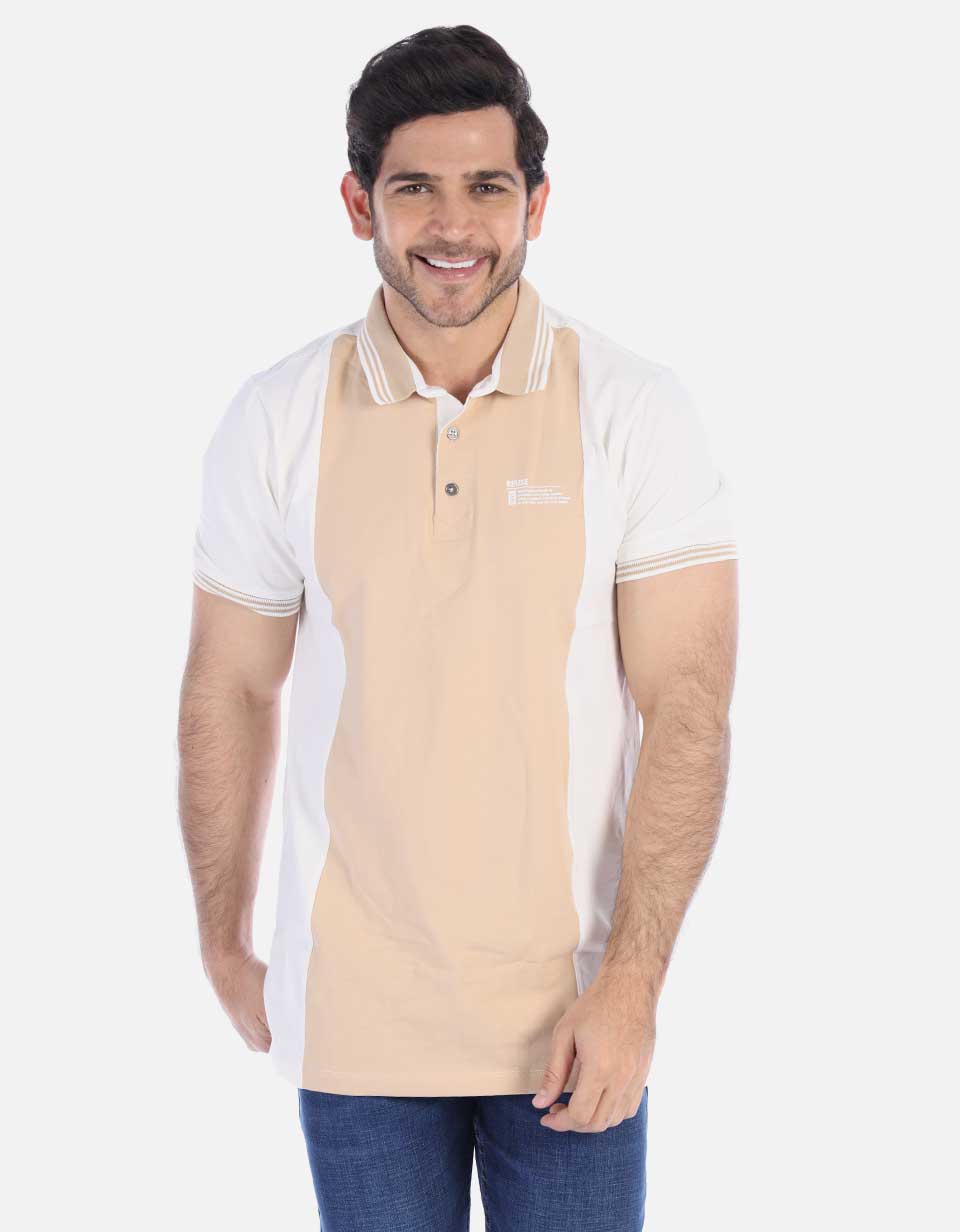 camiseta polo para hombre en bloque