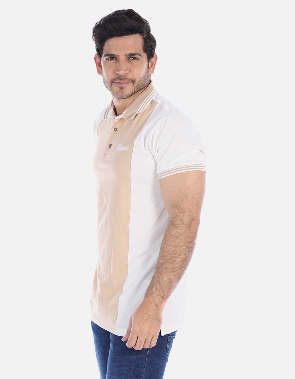 camiseta polo para hombre en bloque