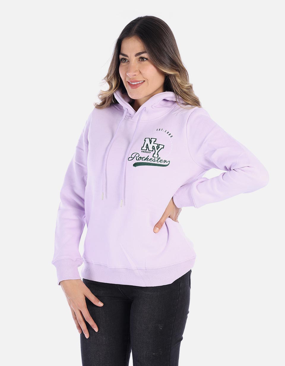 Hoodie Mujer capota algodón perchado