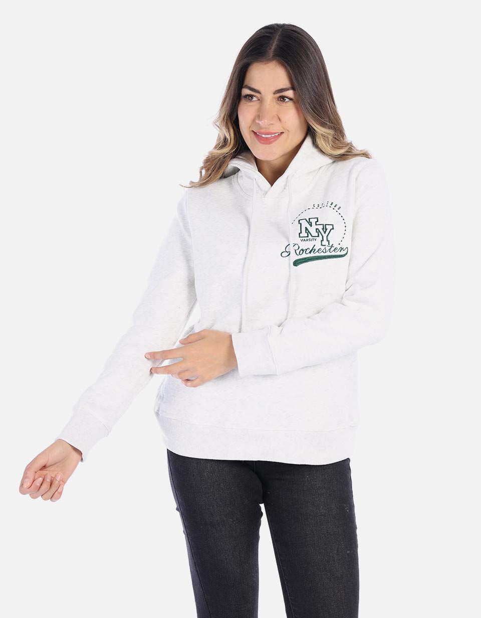 Hoodie Mujer capota algodón perchado