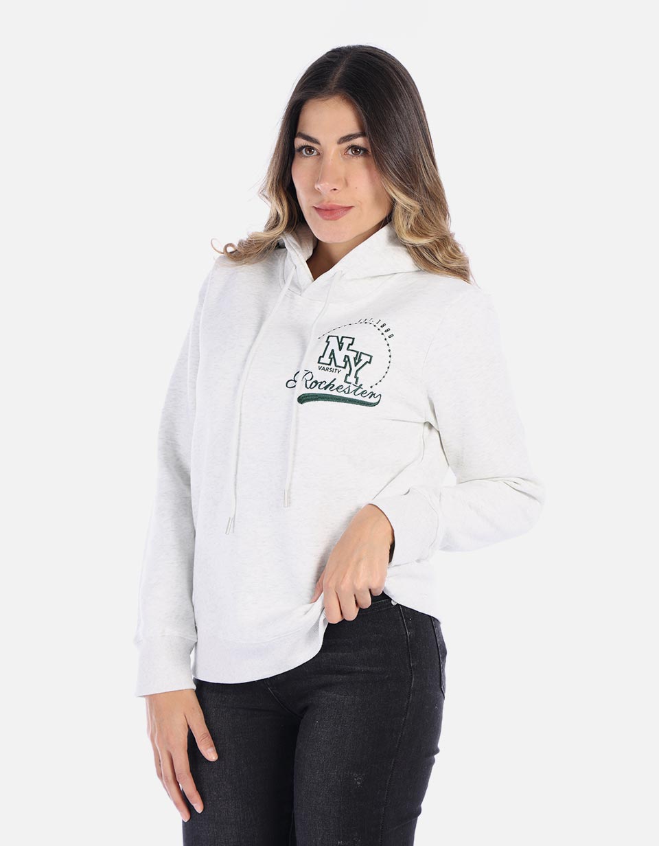 Hoodie Mujer capota algodón perchado