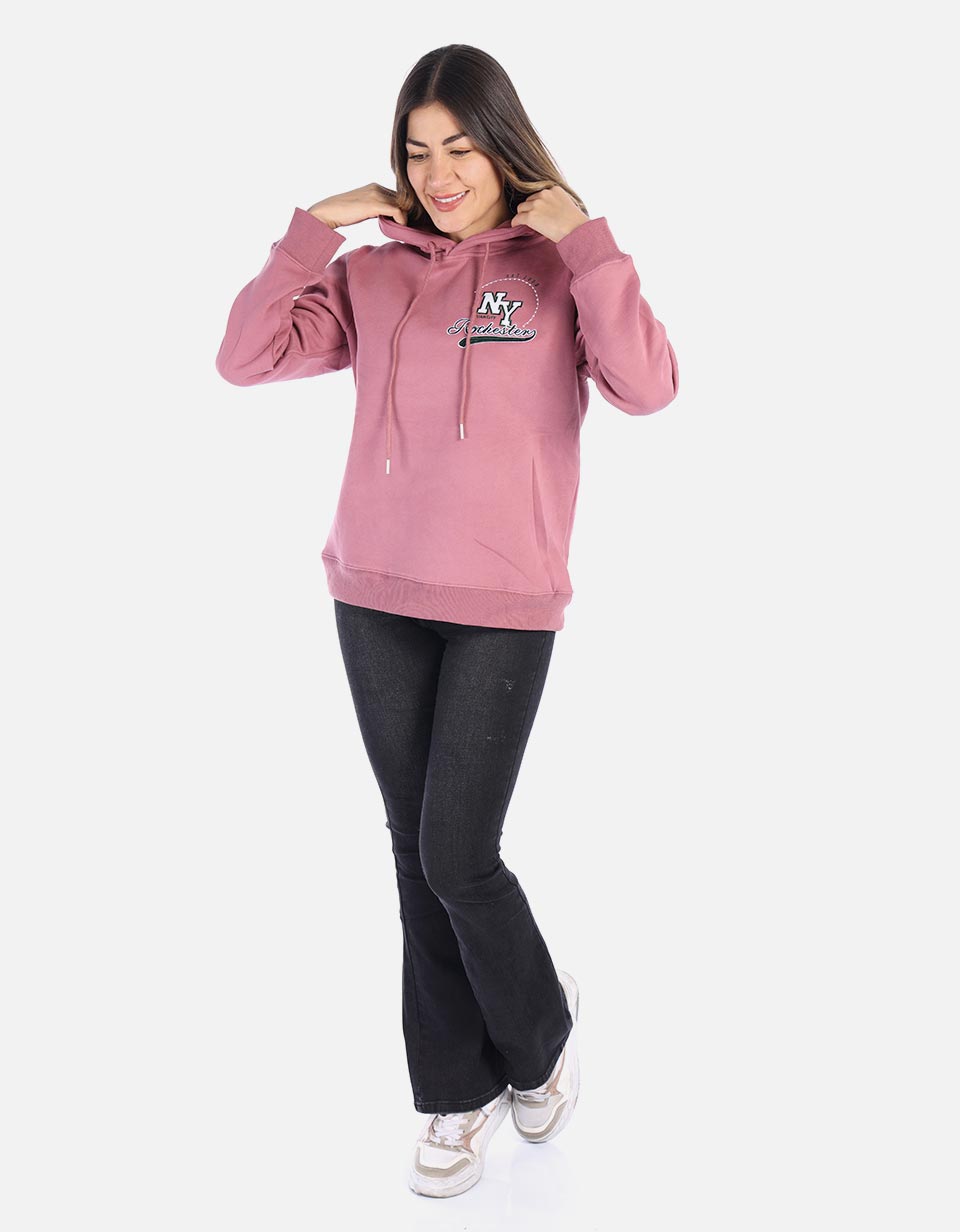 Hoodie Mujer capota algodón perchado