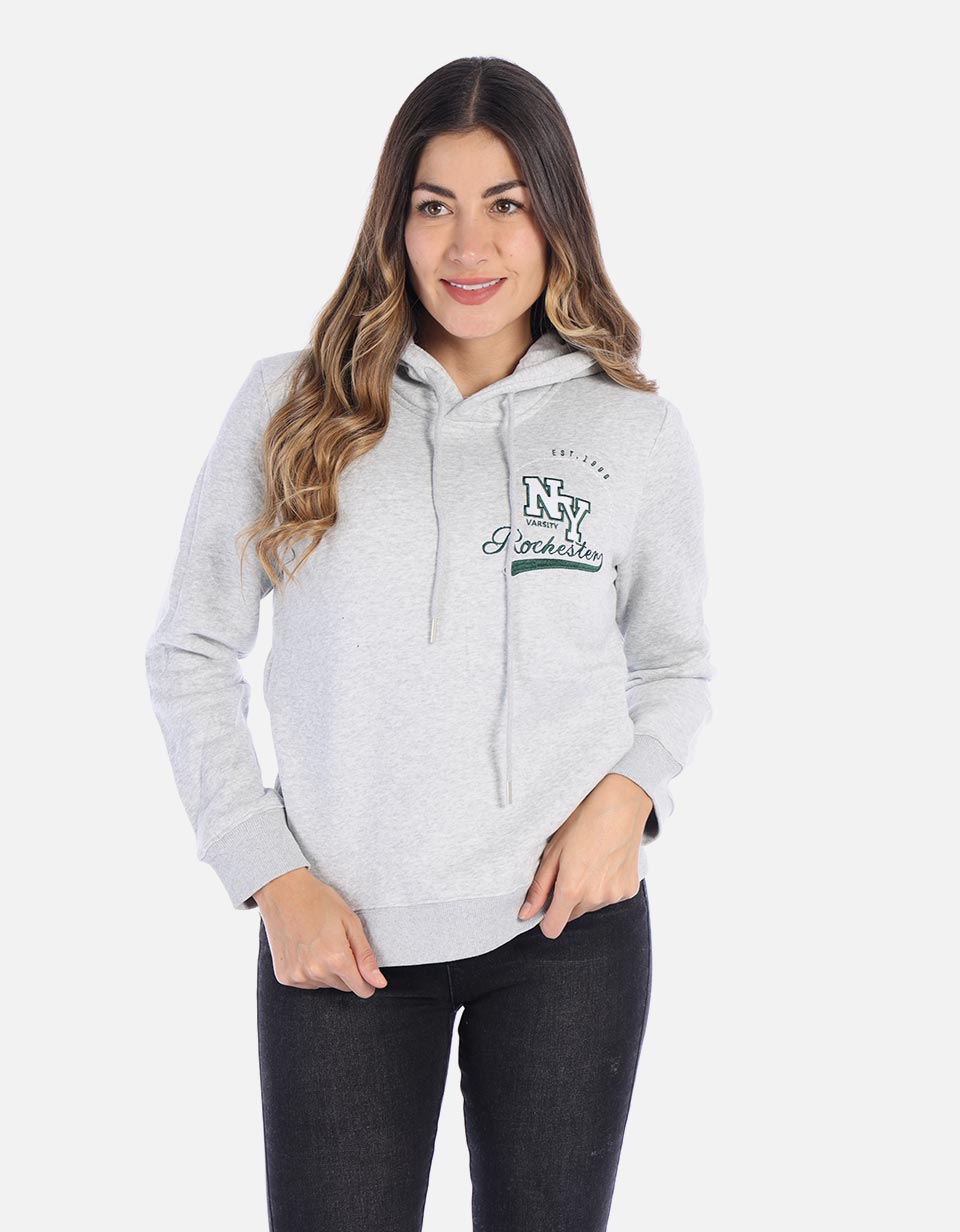 Hoodie Mujer capota algodón perchado