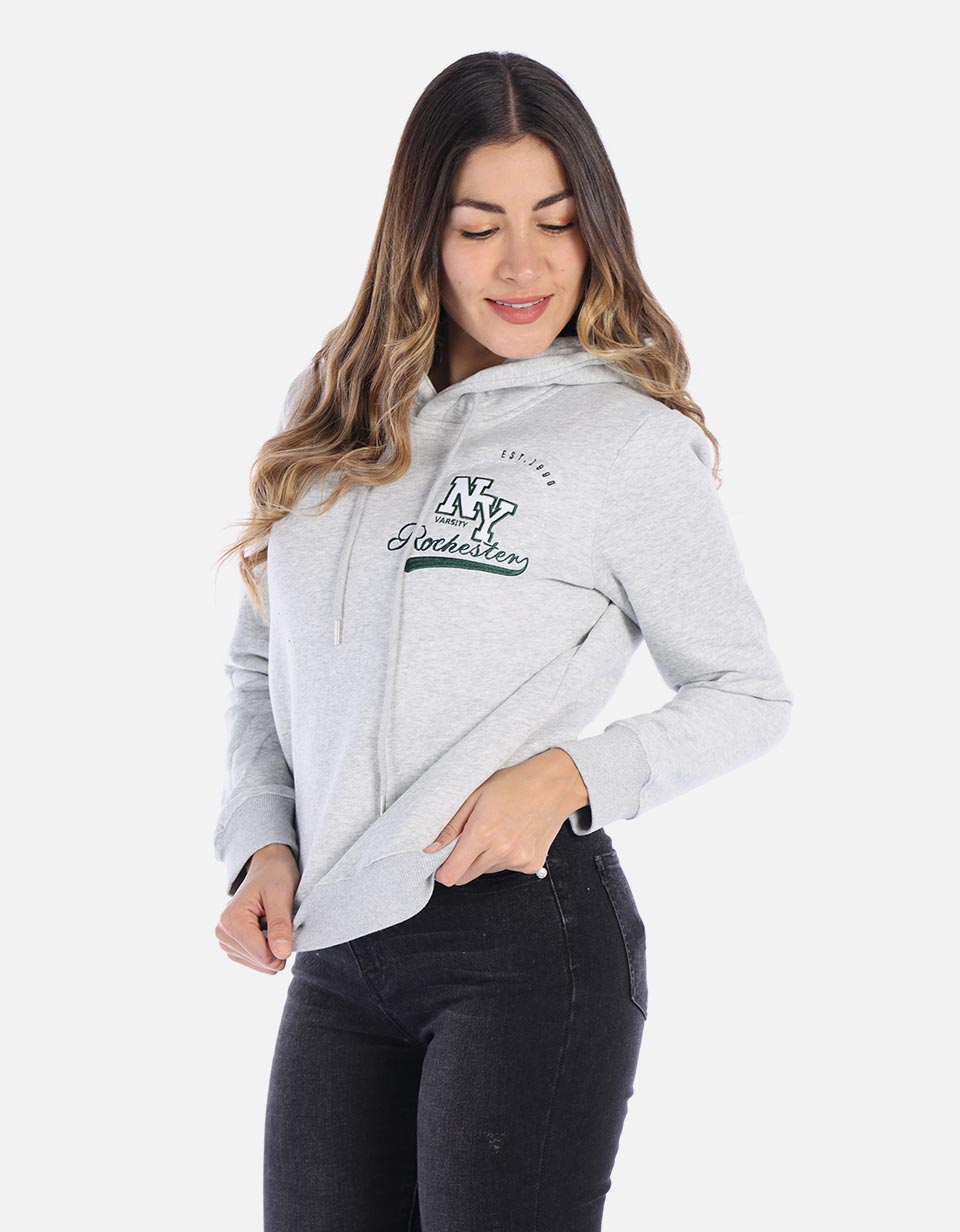 Hoodie Mujer capota algodón perchado