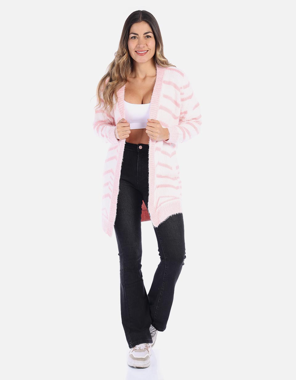 Cardigan Tejido para Mujer estampado lineal