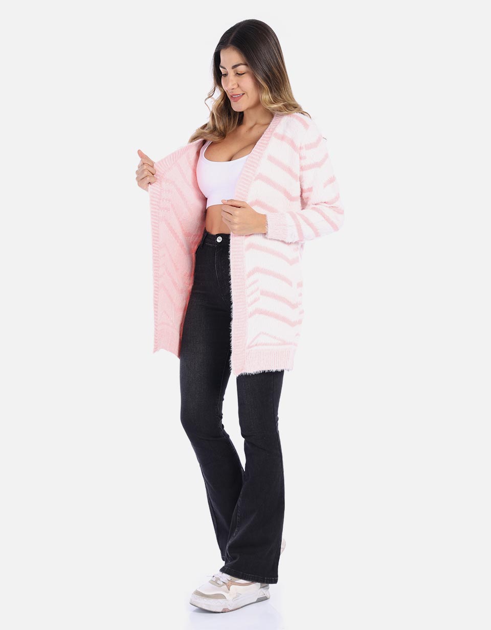 Cardigan Tejido para Mujer estampado lineal