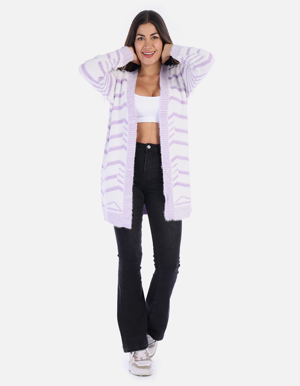 Cardigan Tejido para Mujer estampado lineal