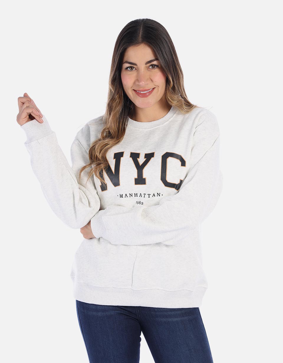 Buzo Mujer NYC cuello redondo