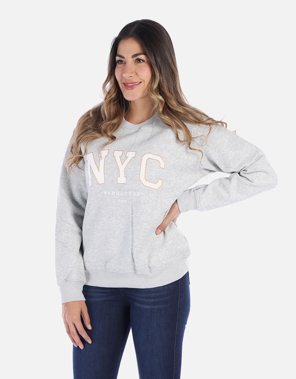 Buzo Mujer NYC cuello redondo