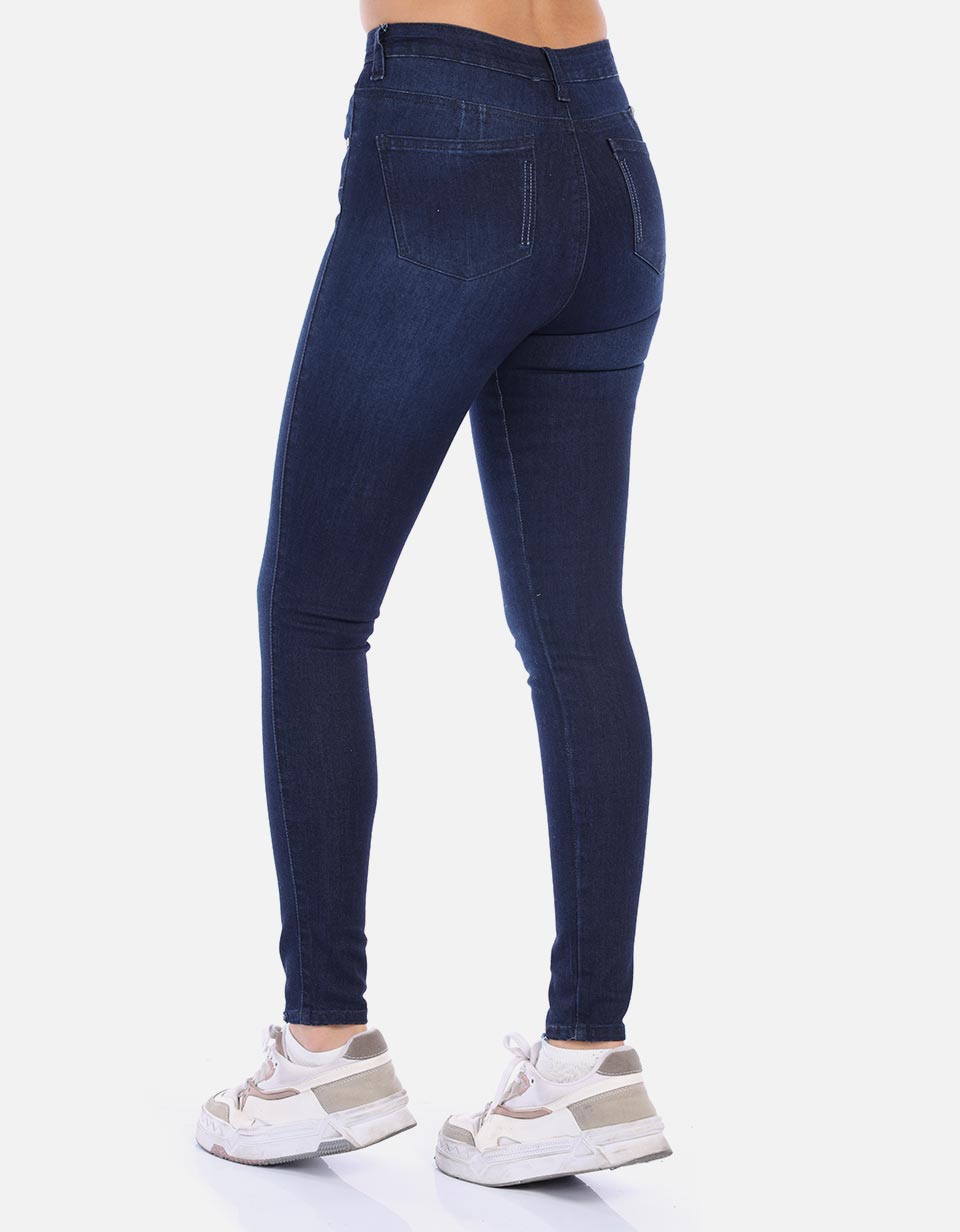 Skinny Jean tiro alto Clásico azul oscuro