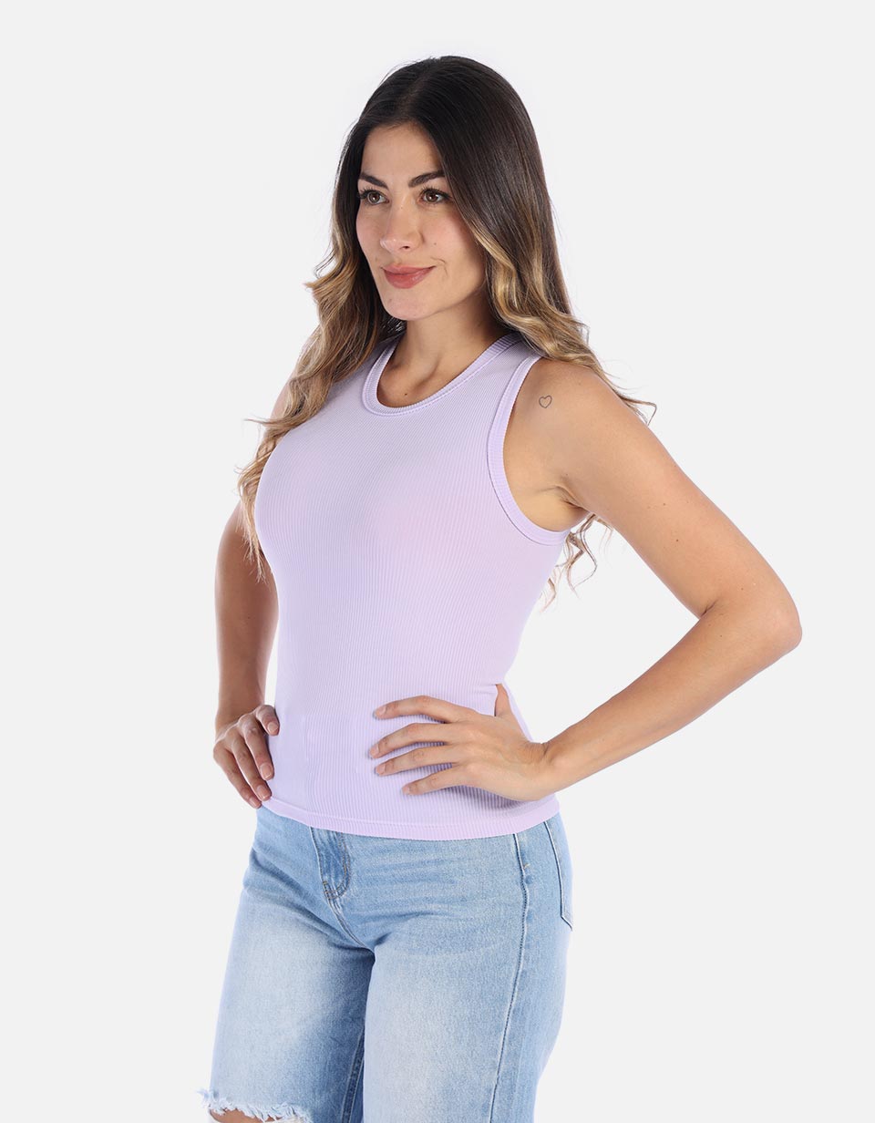 Blusa Manga sisa en rib para Mujer