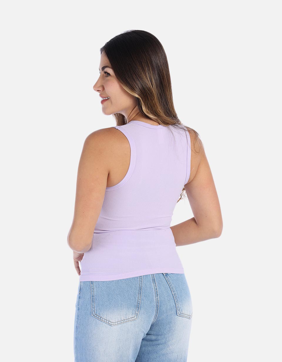 Blusa Manga sisa en rib para Mujer