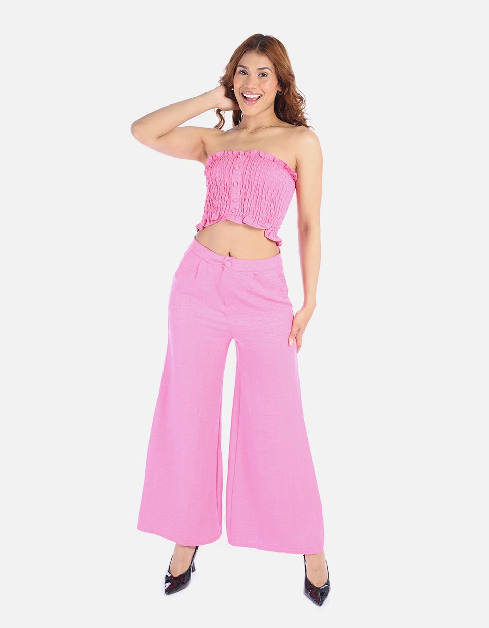 Conjunto para Mujer crop y pantalón palazo