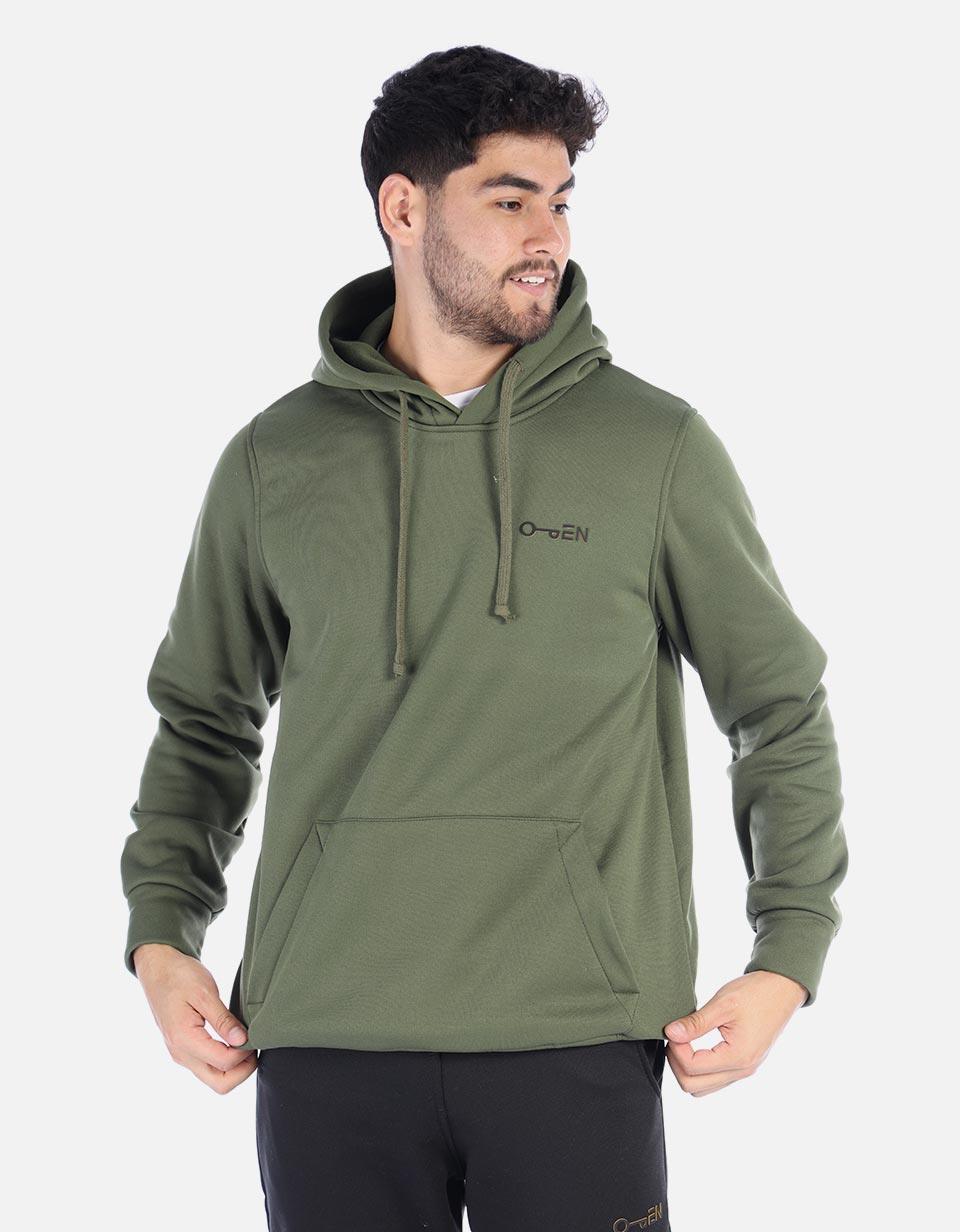 Hoodie con capota unicolor para Hombre