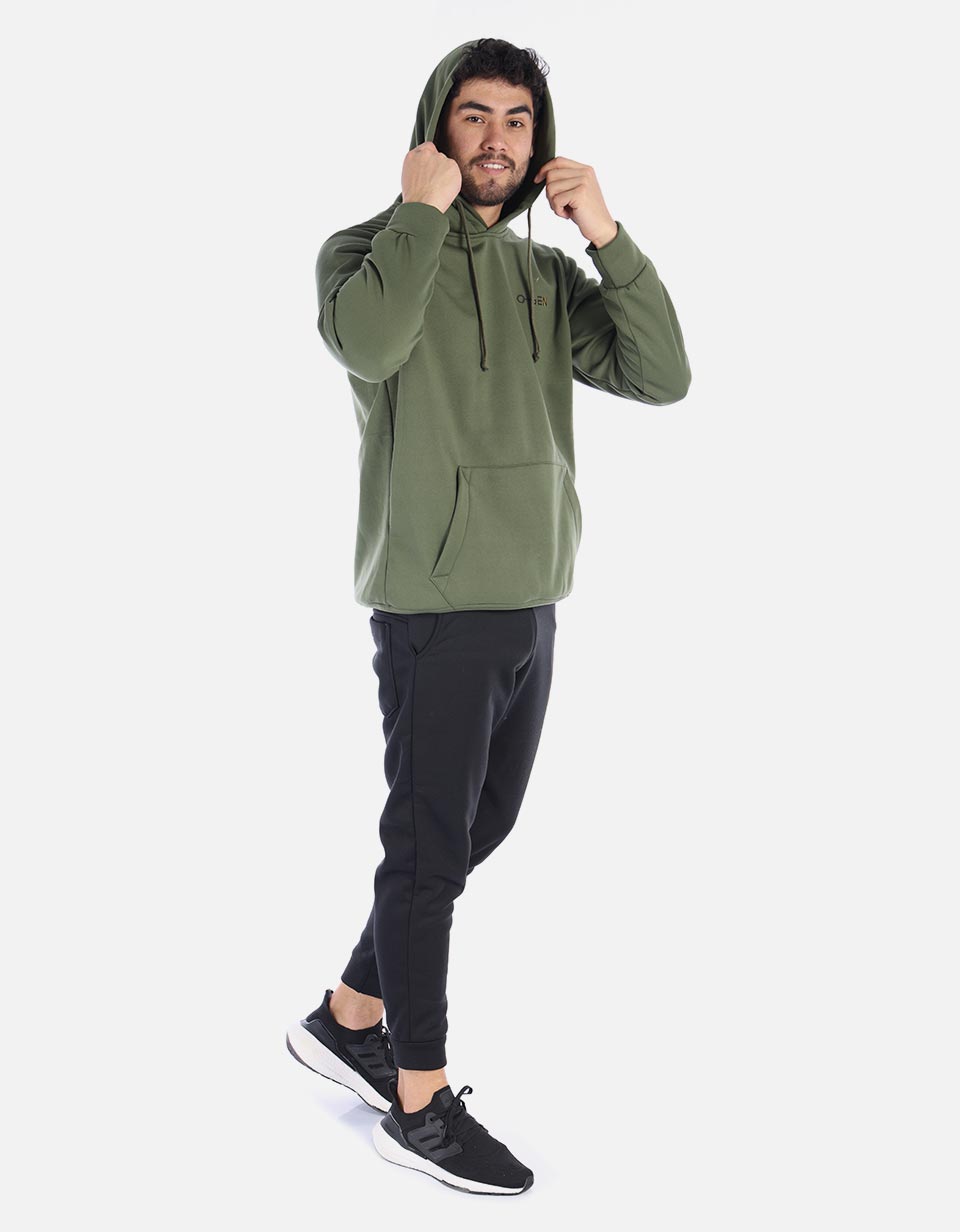 Hoodie con capota unicolor para Hombre