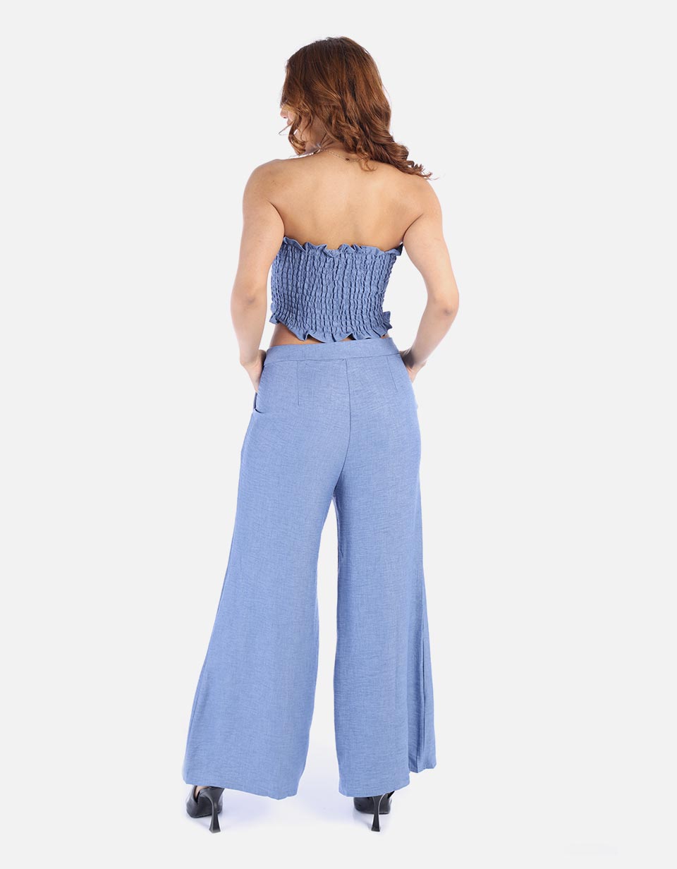 Conjunto para Mujer crop y pantalón palazo