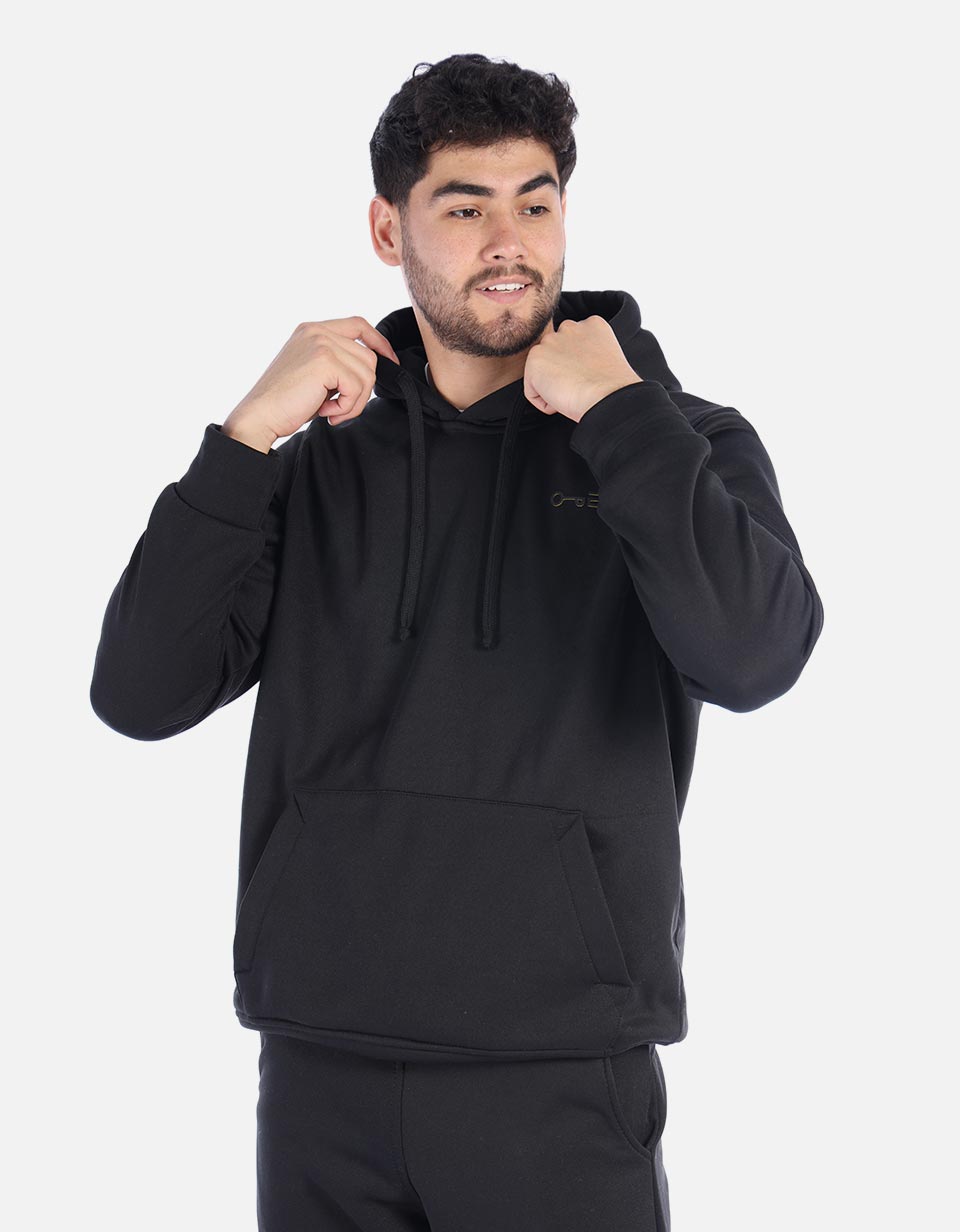 Hoodie con capota unicolor para Hombre