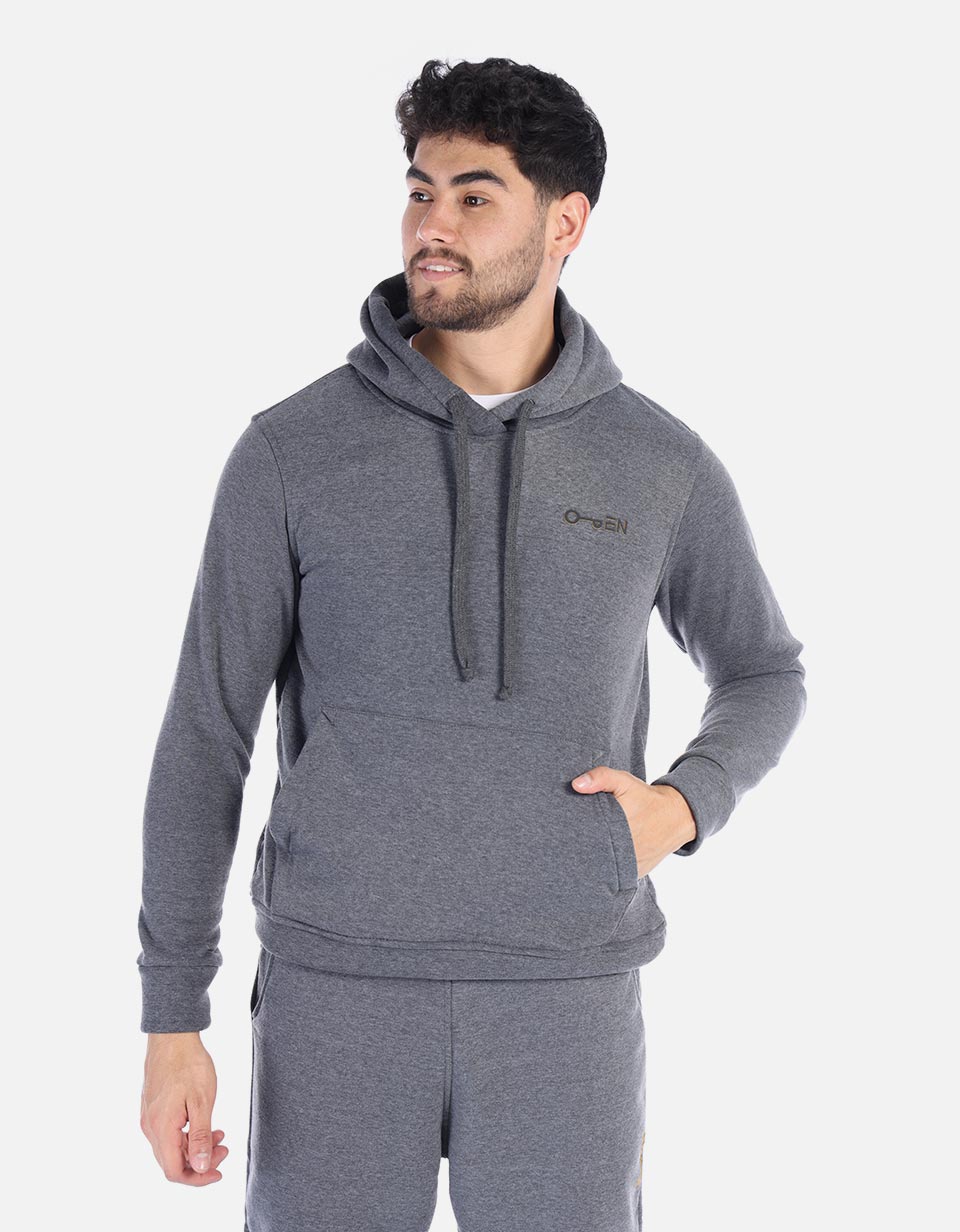 Hoodie con capota unicolor para Hombre