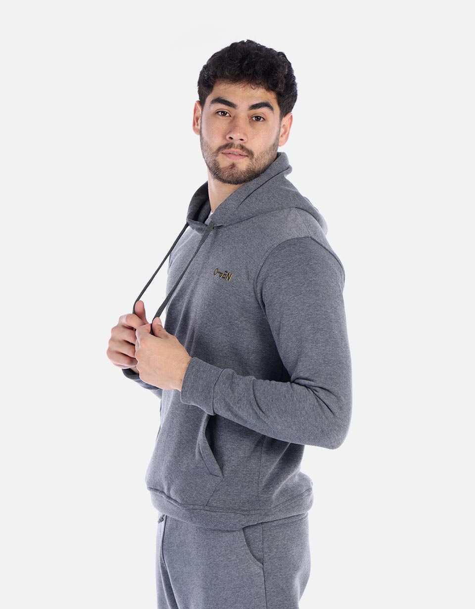 Hoodie con capota unicolor para Hombre