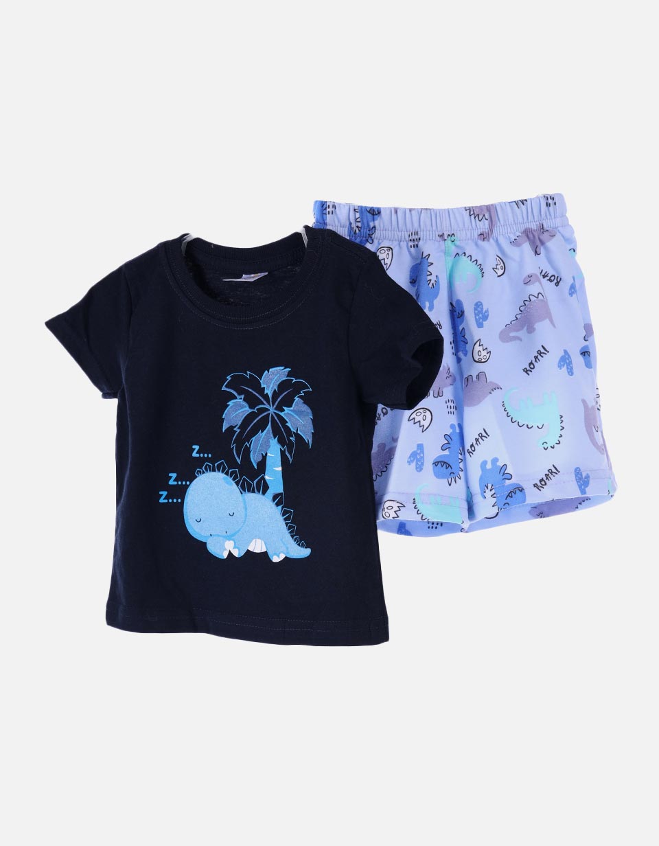 Conjunto bebé camiseta + bermuda dinosaurio