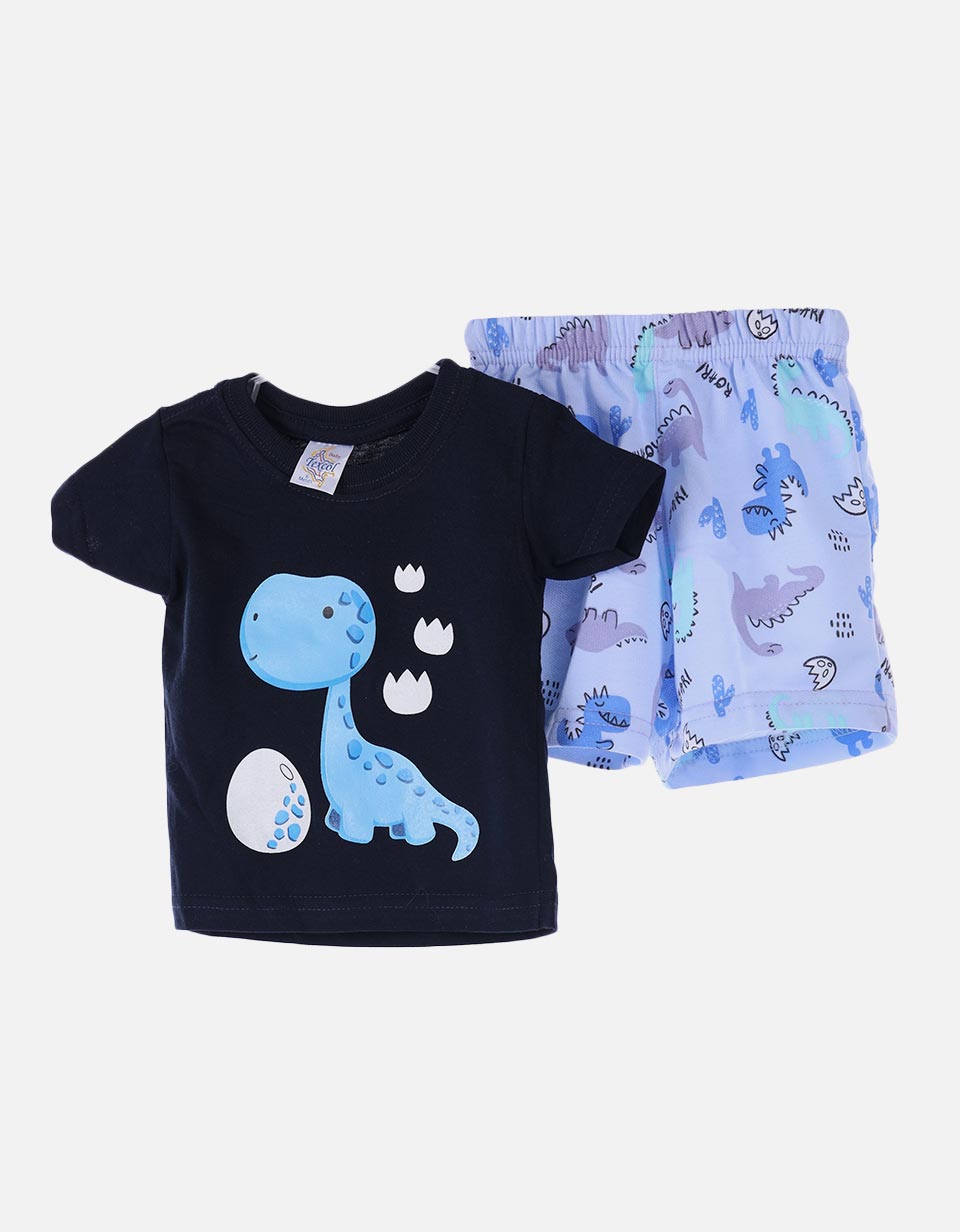 Conjunto bebé camiseta + bermuda dinosaurio