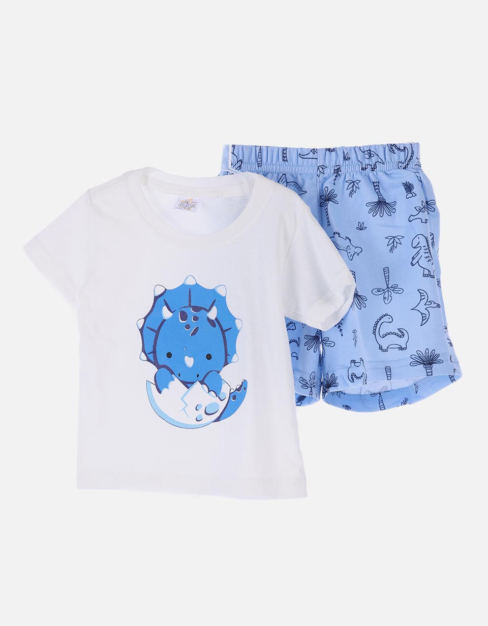 Conjunto bebé camiseta + bermuda dinosaurio