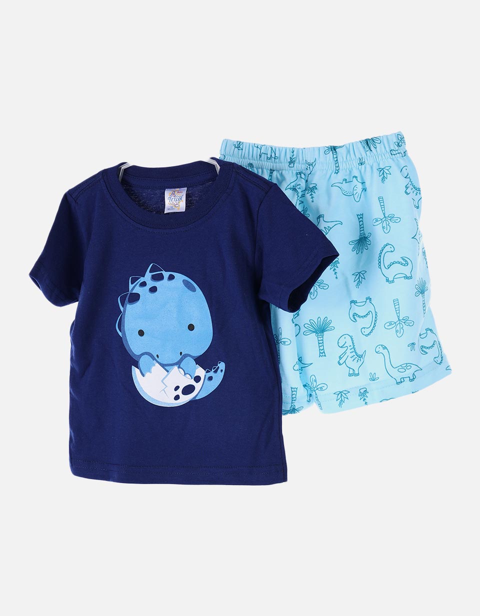 Conjunto bebé camiseta + bermuda dinosaurio