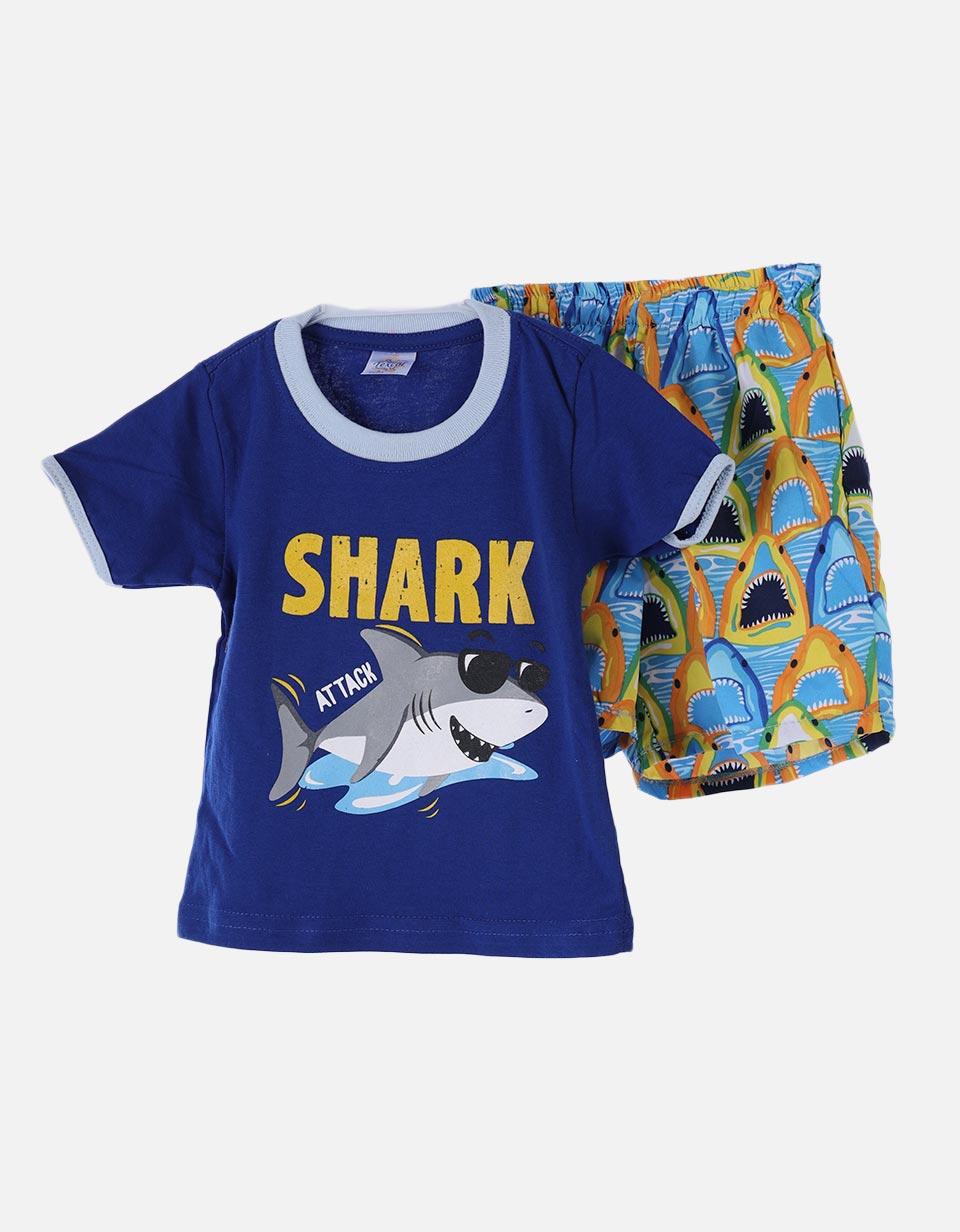 Conjunto bebé camiseta + bermuda shark