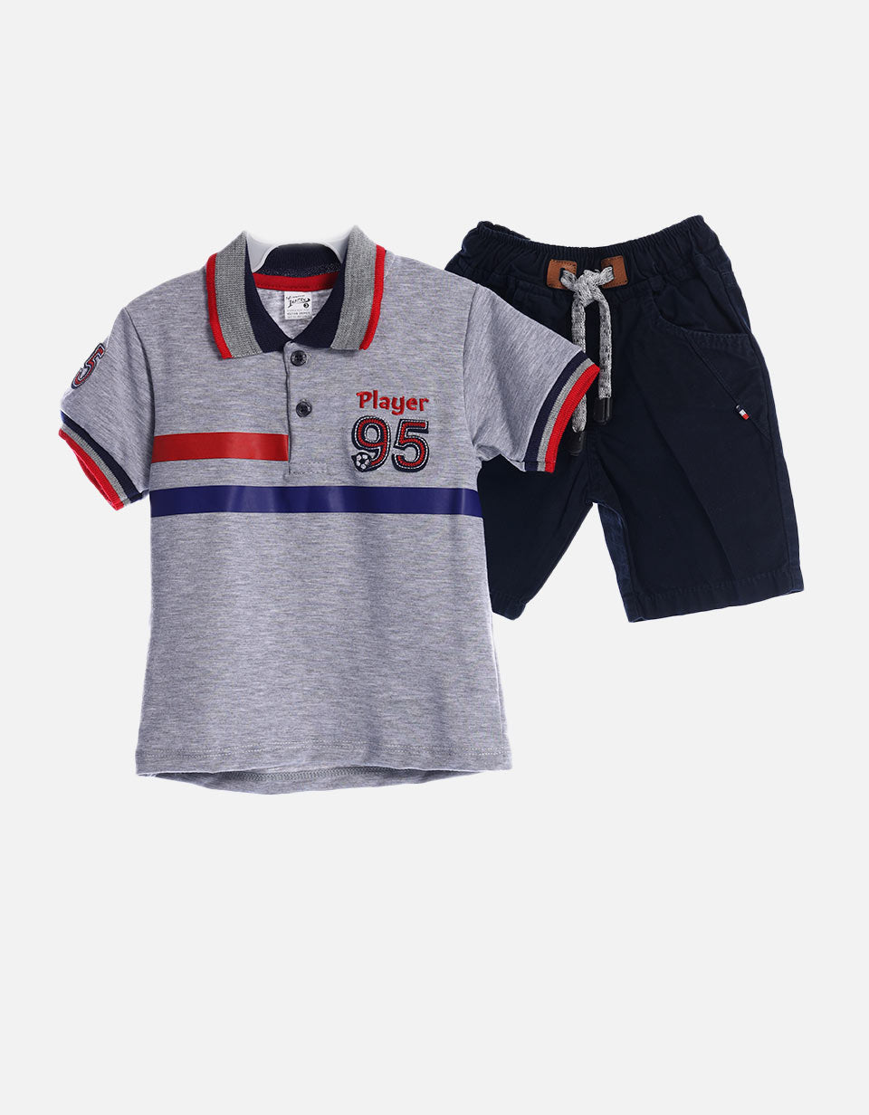 Set bebé niño camiseta polo y bermuda