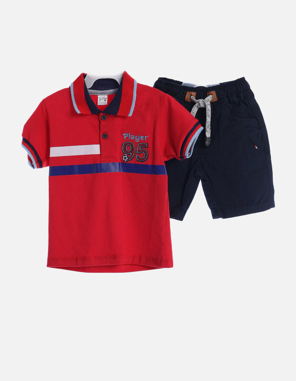 Set bebé niño camiseta polo y bermuda