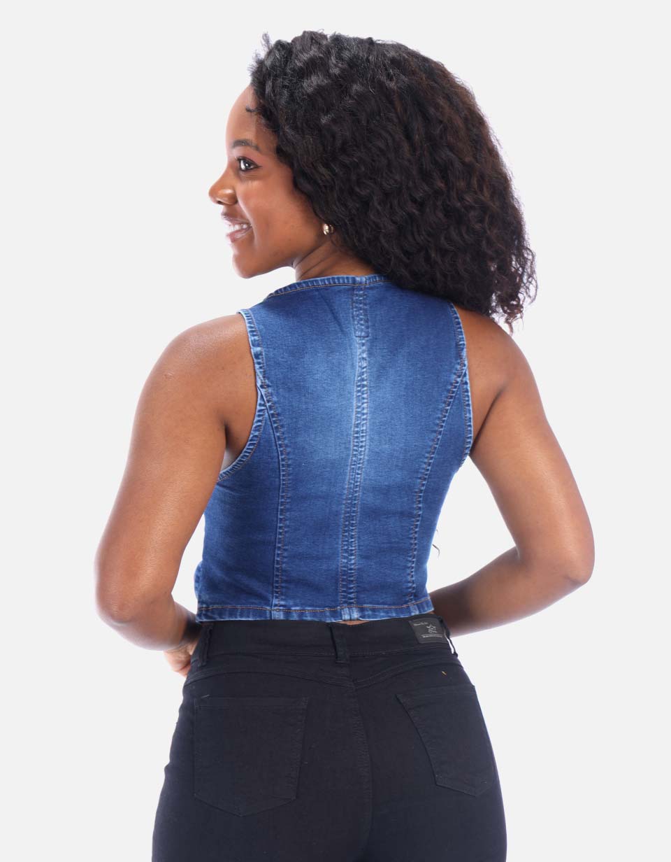 Chaleco para Mujer Denim en puntas