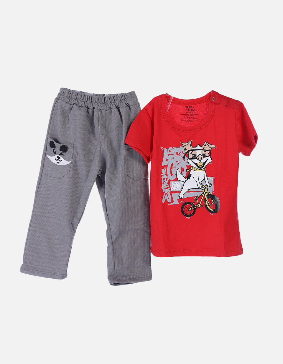 Conjunto bebé niño sudadera + camiseta