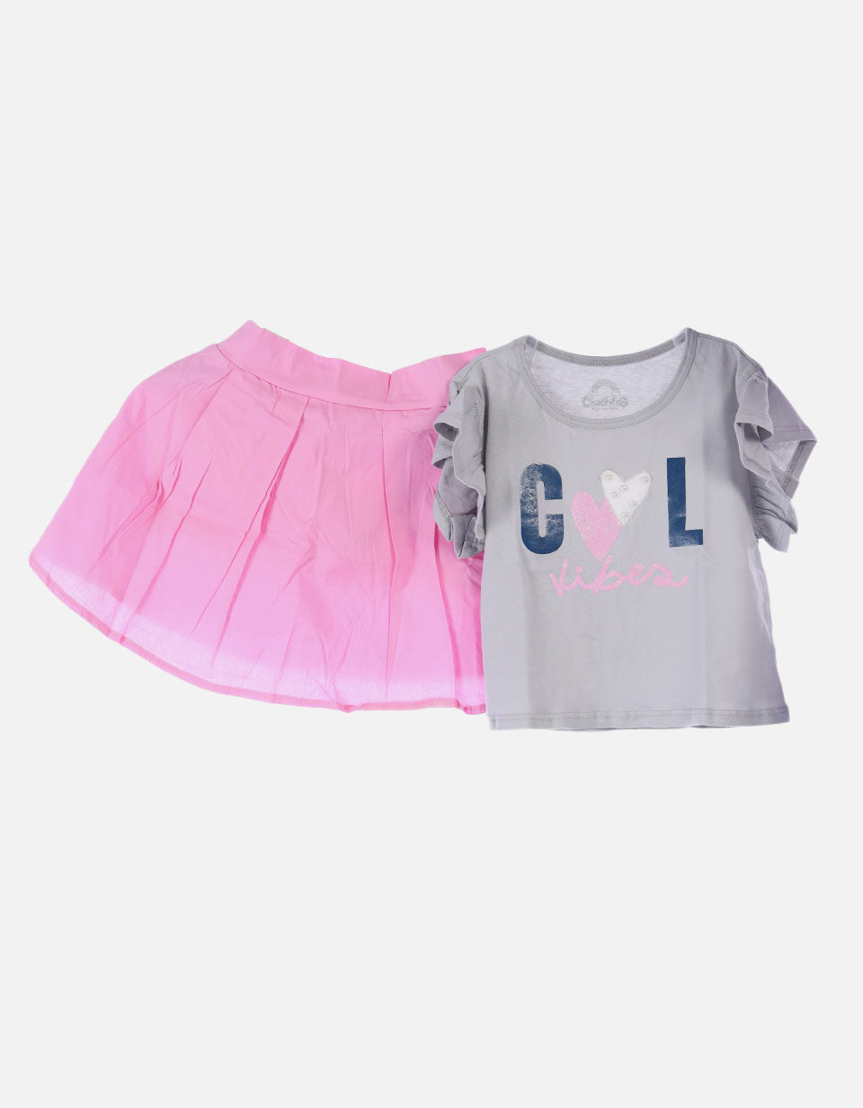 Conjunto niña falda + blusa