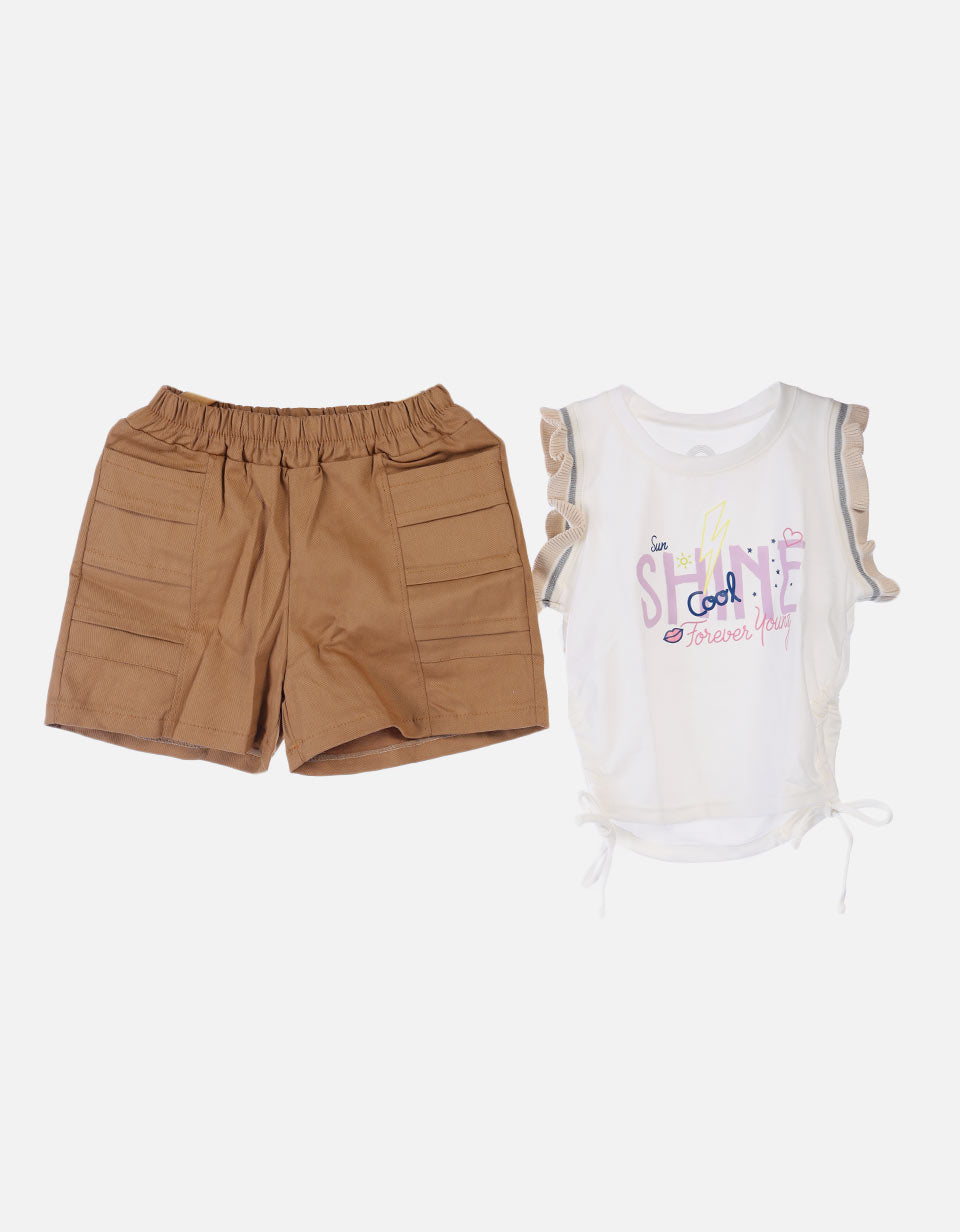 Conjunto niña bermuda + blusa